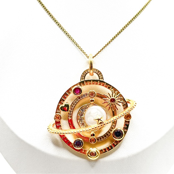 NWOT Cosmic Planetary pendant 18k gold plating over Sterling silver. - Picture 15 of 16